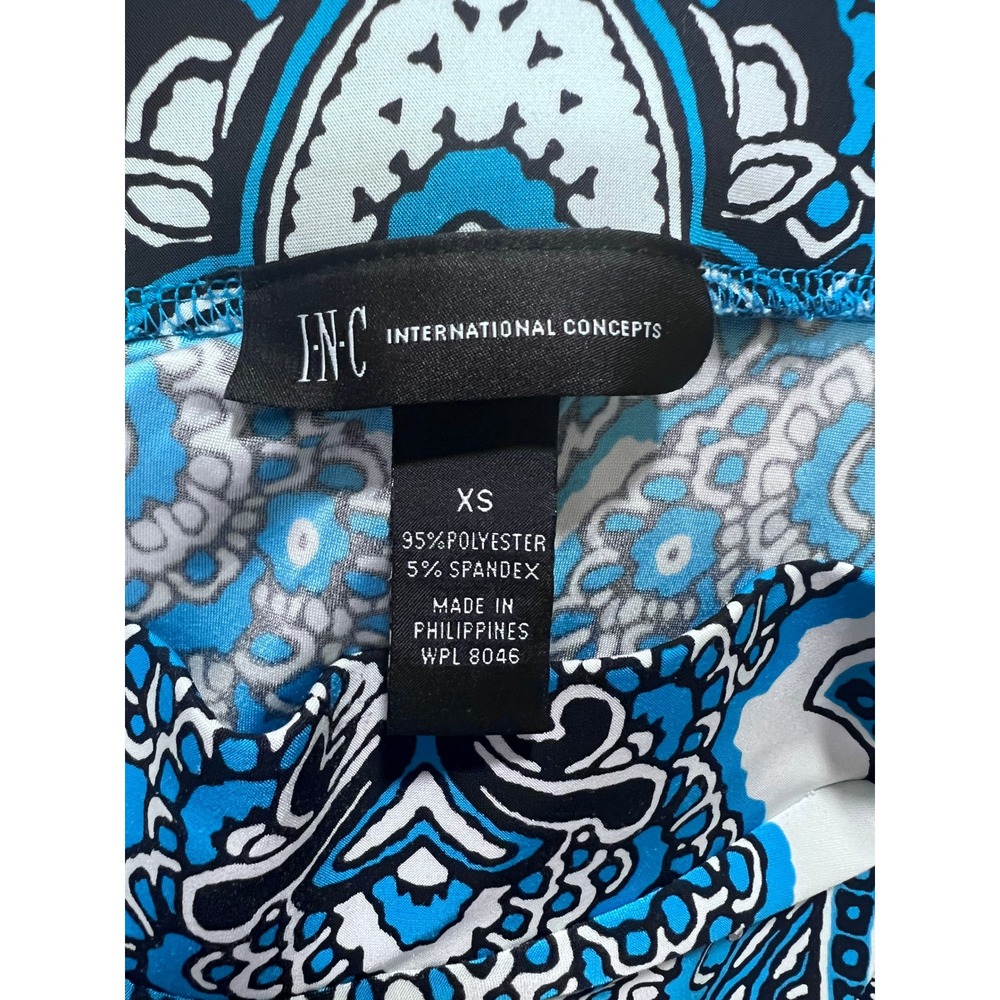 Women's Blue Paisley Rhinestone Maxi Skirt Boho Size XS Stretch Festival - Picture 6 of 7